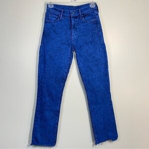 Mother The Rascal Ankle Fray Ultra Marine Blue Size Womens 25